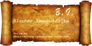 Blocher Immakuláta névjegykártya